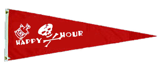 Happy Hour Pirate 12"x36" Pennant